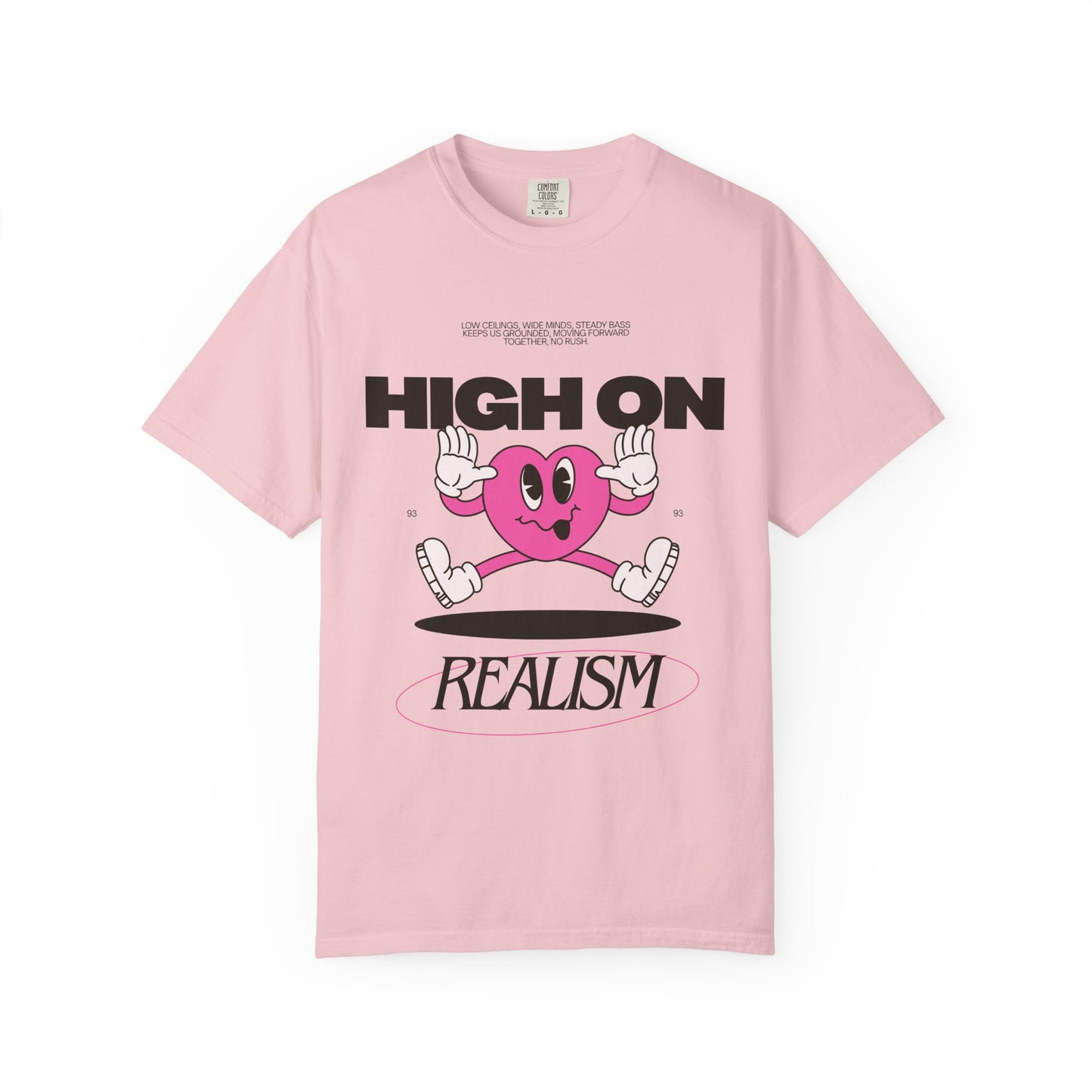 High On Realism Graphic T-Shirt — Retro Heart Skateboard Design