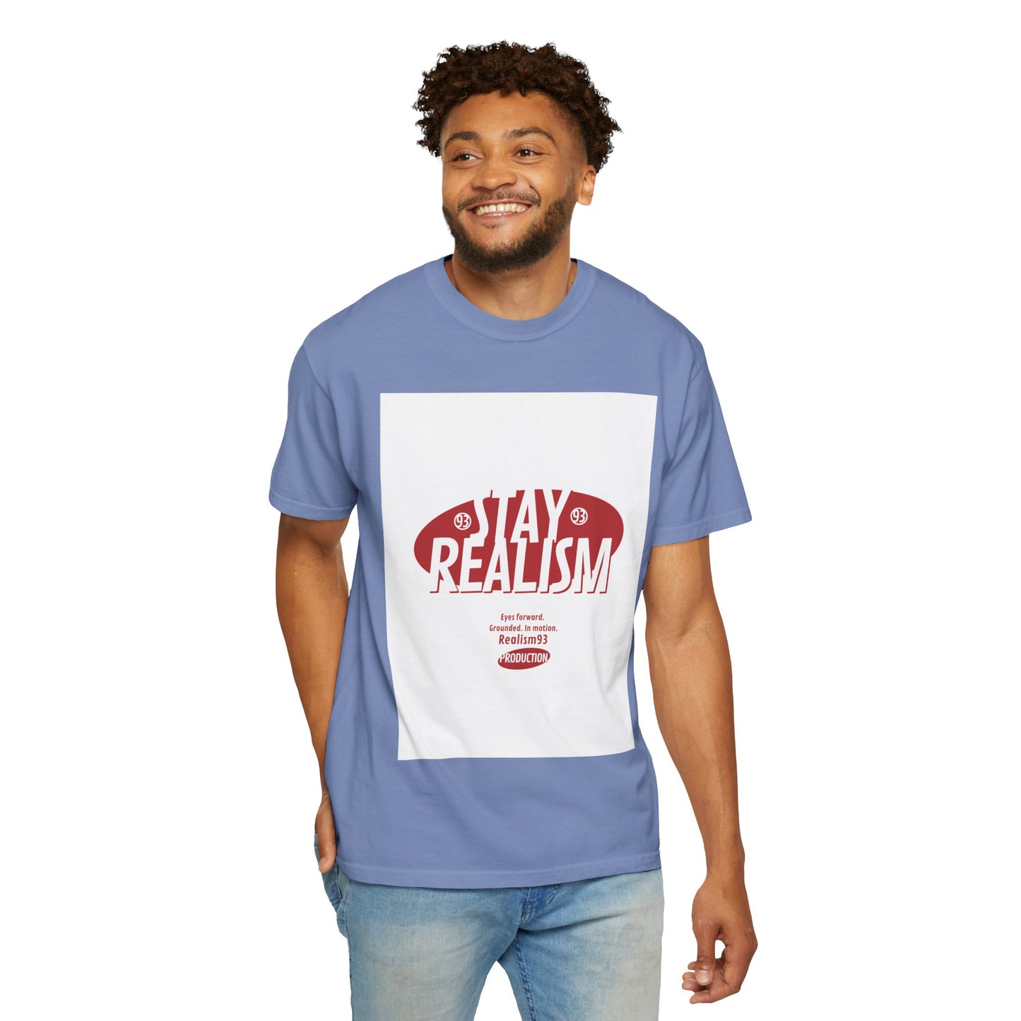 Stay Realism Graphic T-Shirt — Retro Bold Typography Tee