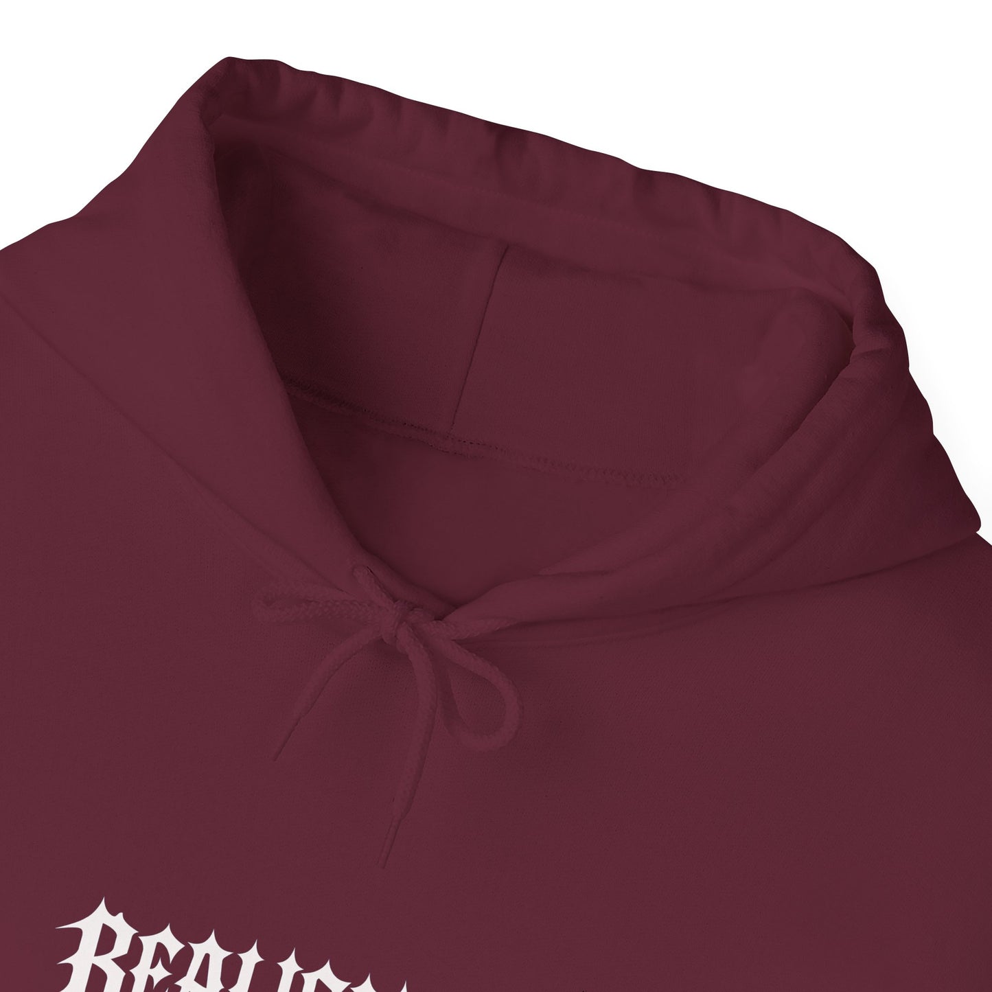Realism93 Gothic Logo Hoodie — Black Graphic Pullover for Streetwear & Music Fans