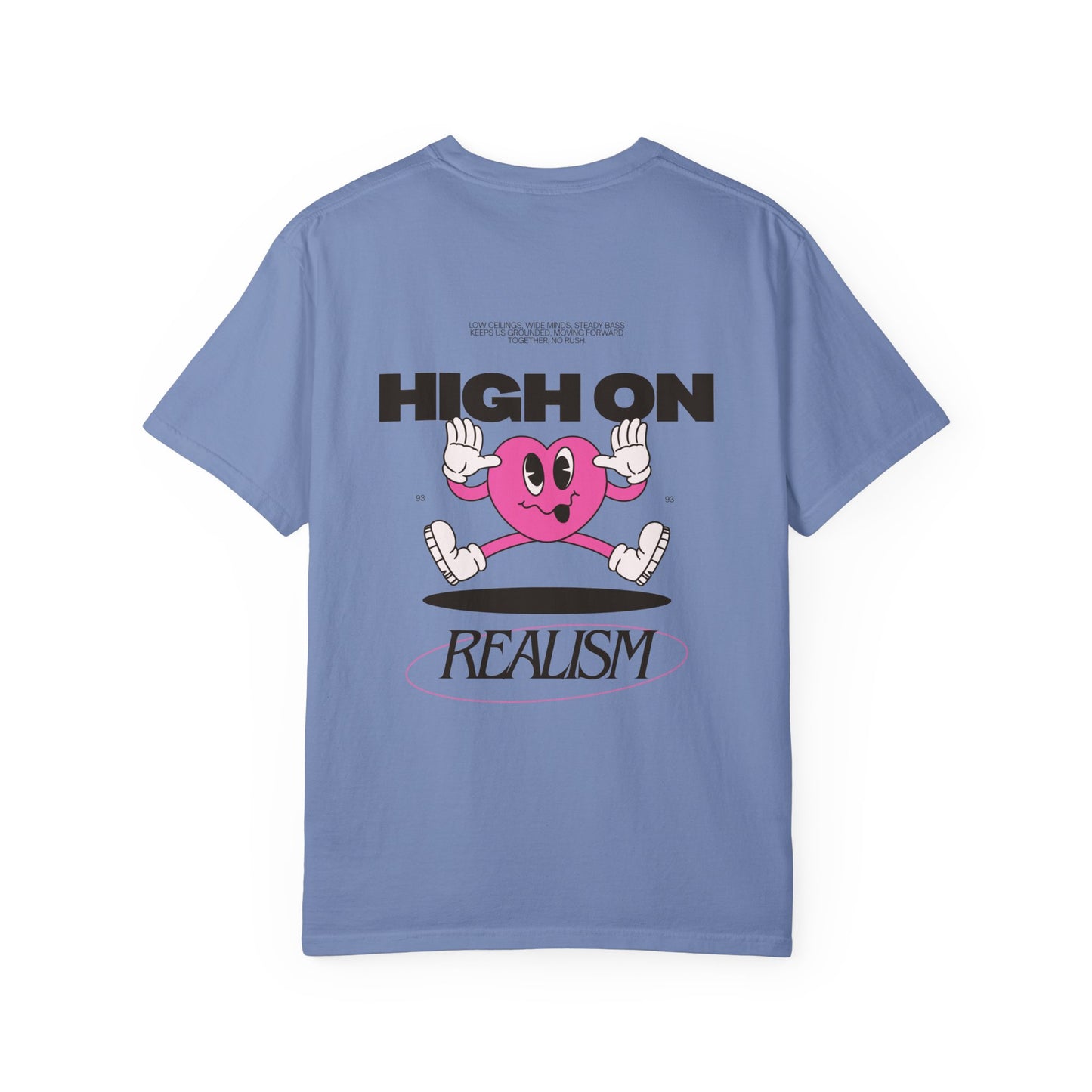High On Realism Back Print Graphic T-Shirt — Retro Heart Skateboard Design