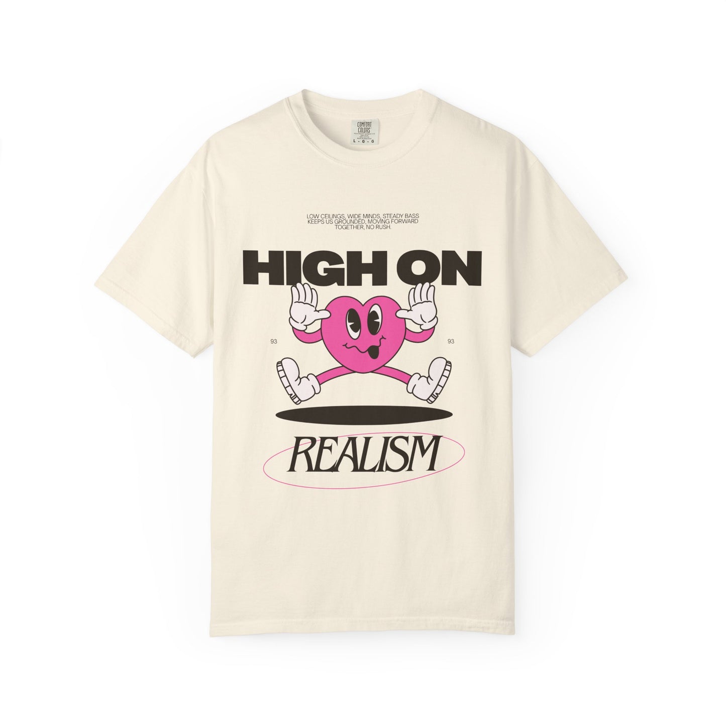 High On Realism Graphic T-Shirt — Retro Heart Skateboard Design