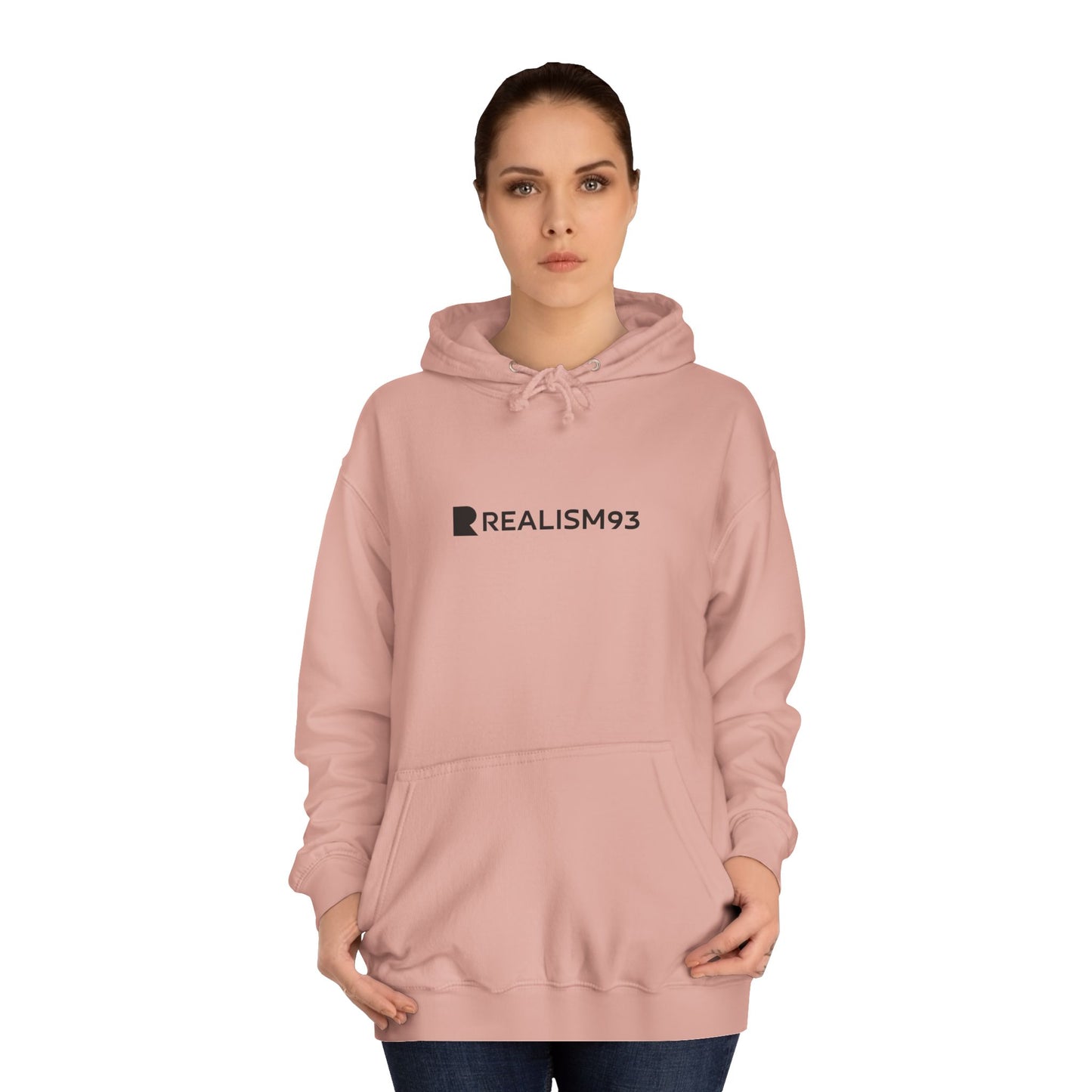College Hoodie — Minimal 'Realism93' Logo Pullover