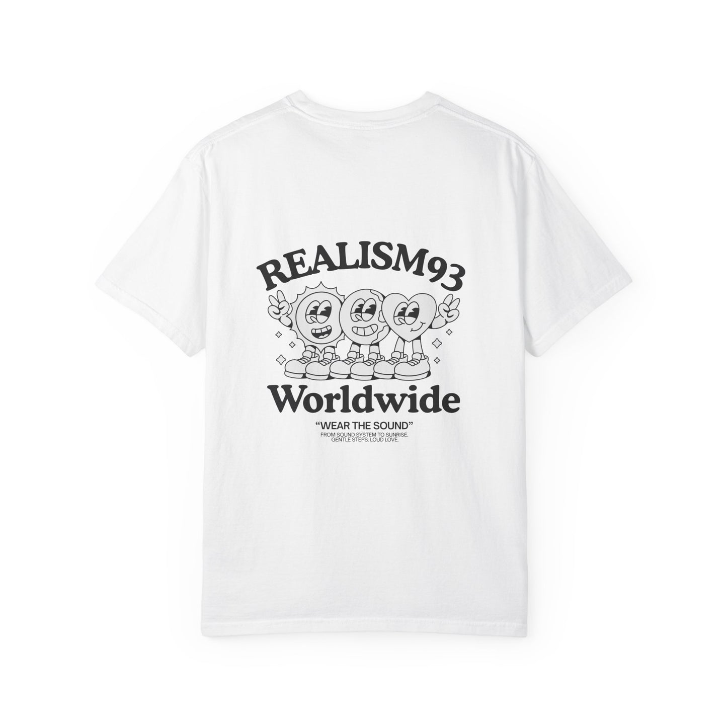 Realism93 Worldwide Back Print Graphic T-Shirt — Vintage Cartoon Logo Tee