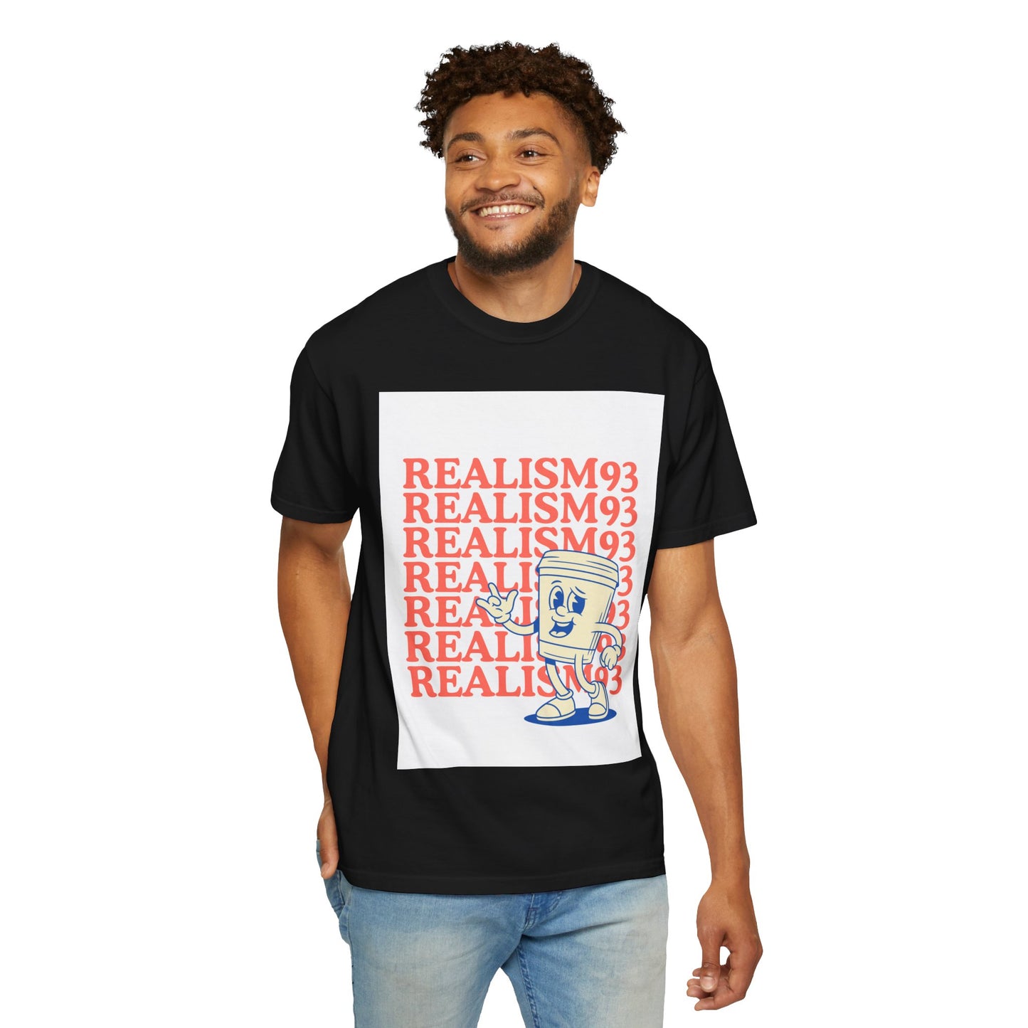 Realism93 Retro Cartoon Tee — Graphic T-Shirt with Vintage Mascot