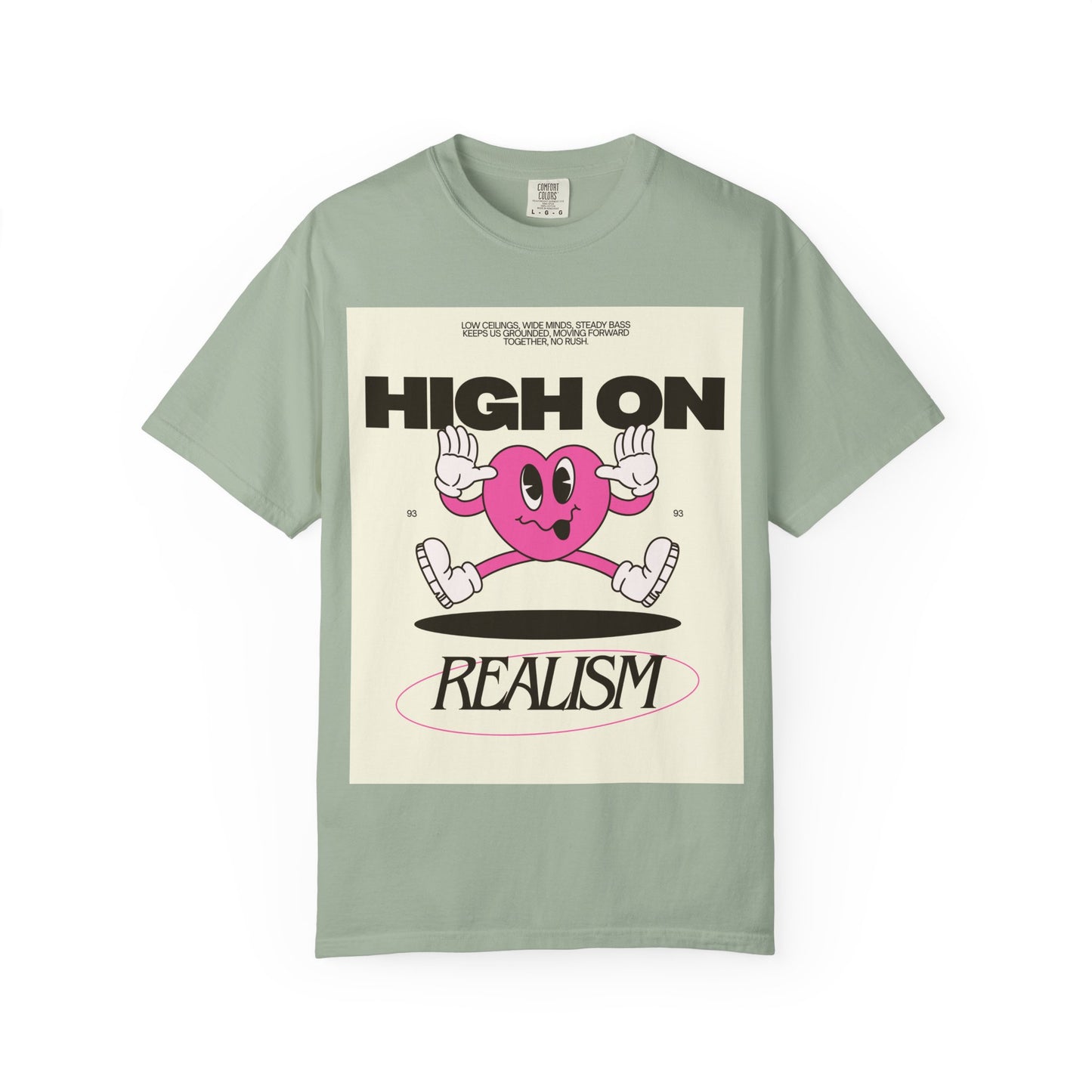 High On Realism Graphic T-Shirt — Retro Heart Skateboard Design
