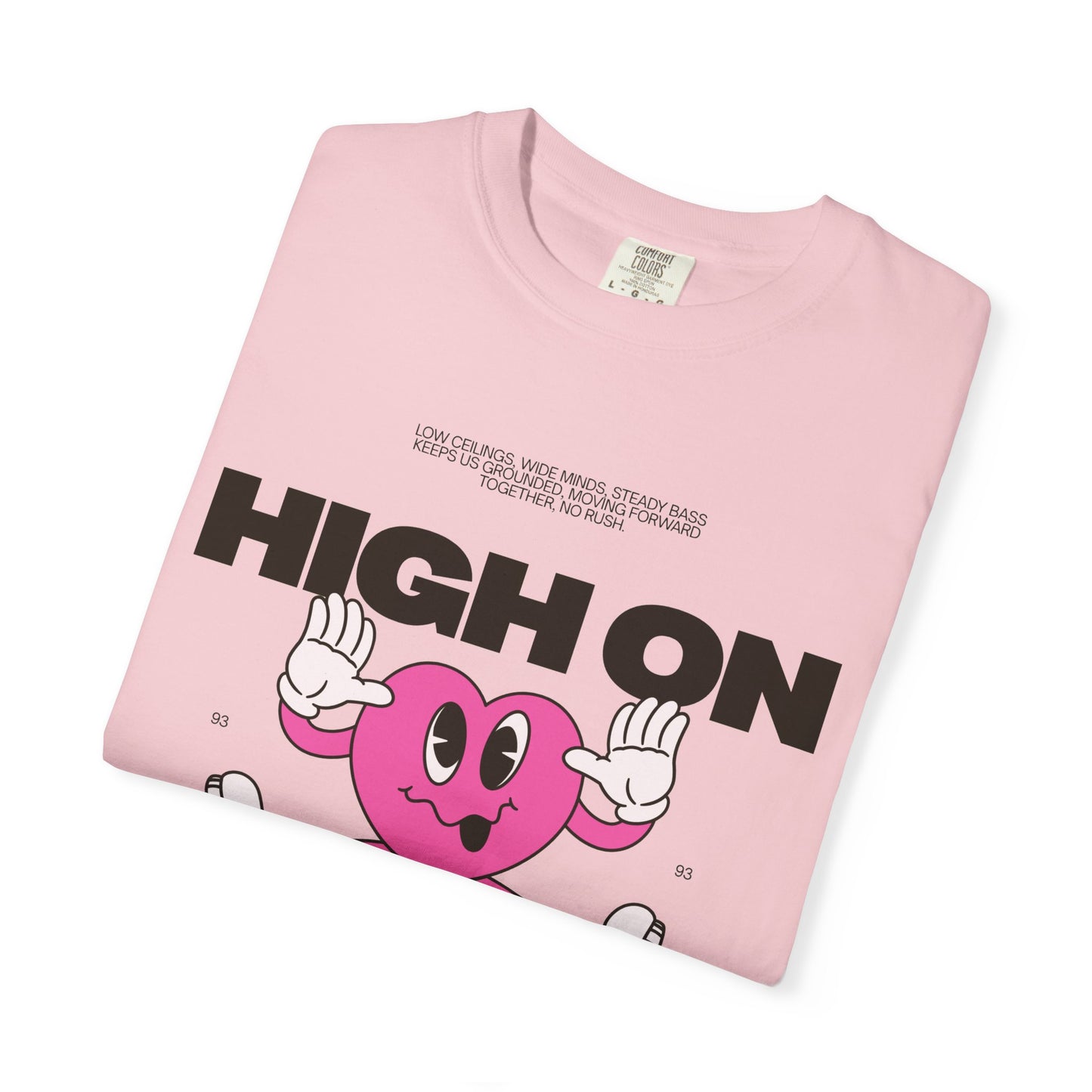 High On Realism Graphic T-Shirt — Retro Heart Skateboard Design