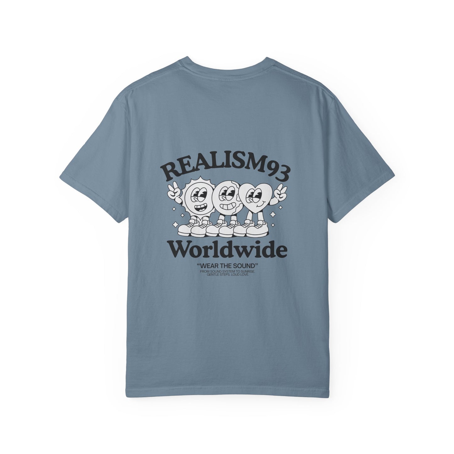 Realism93 Worldwide Back Print Graphic T-Shirt — Vintage Cartoon Logo Tee