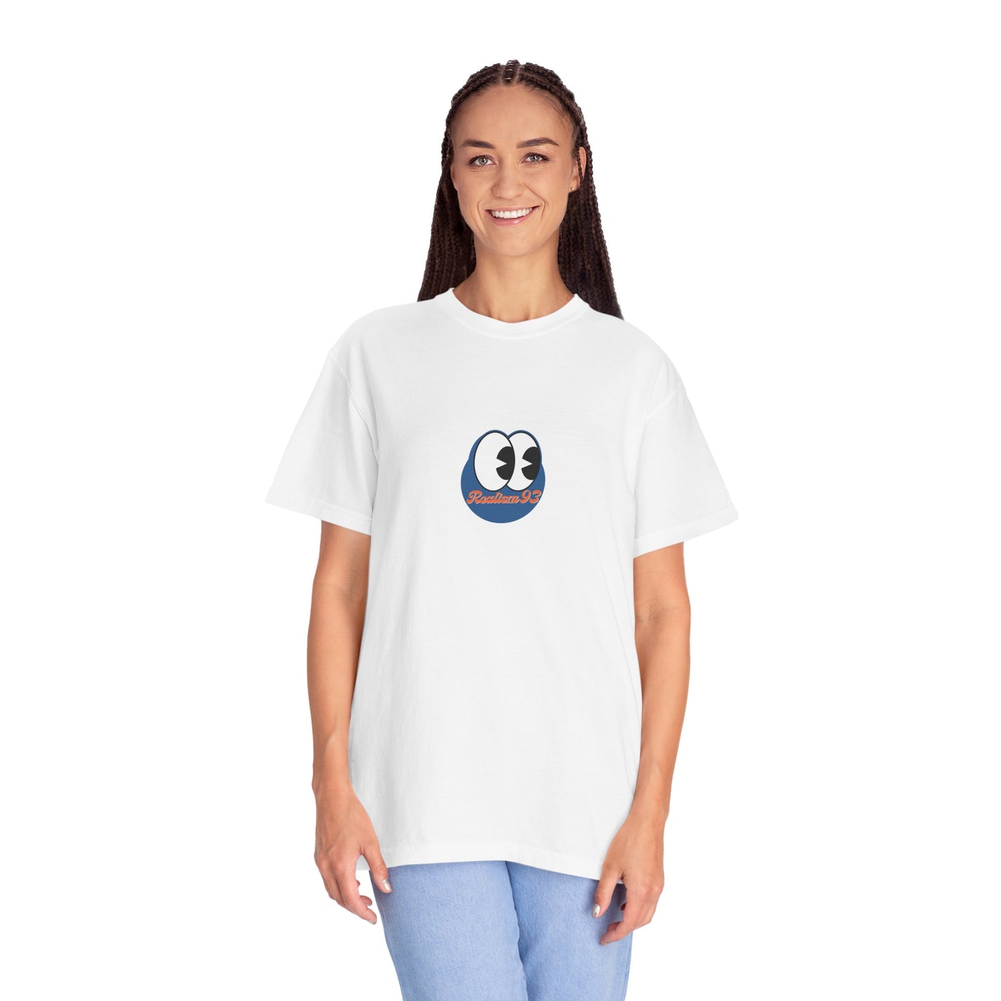 Realism93 Cartoon Eyes Tee — Graphic T-Shirt with Cartoon Mascot