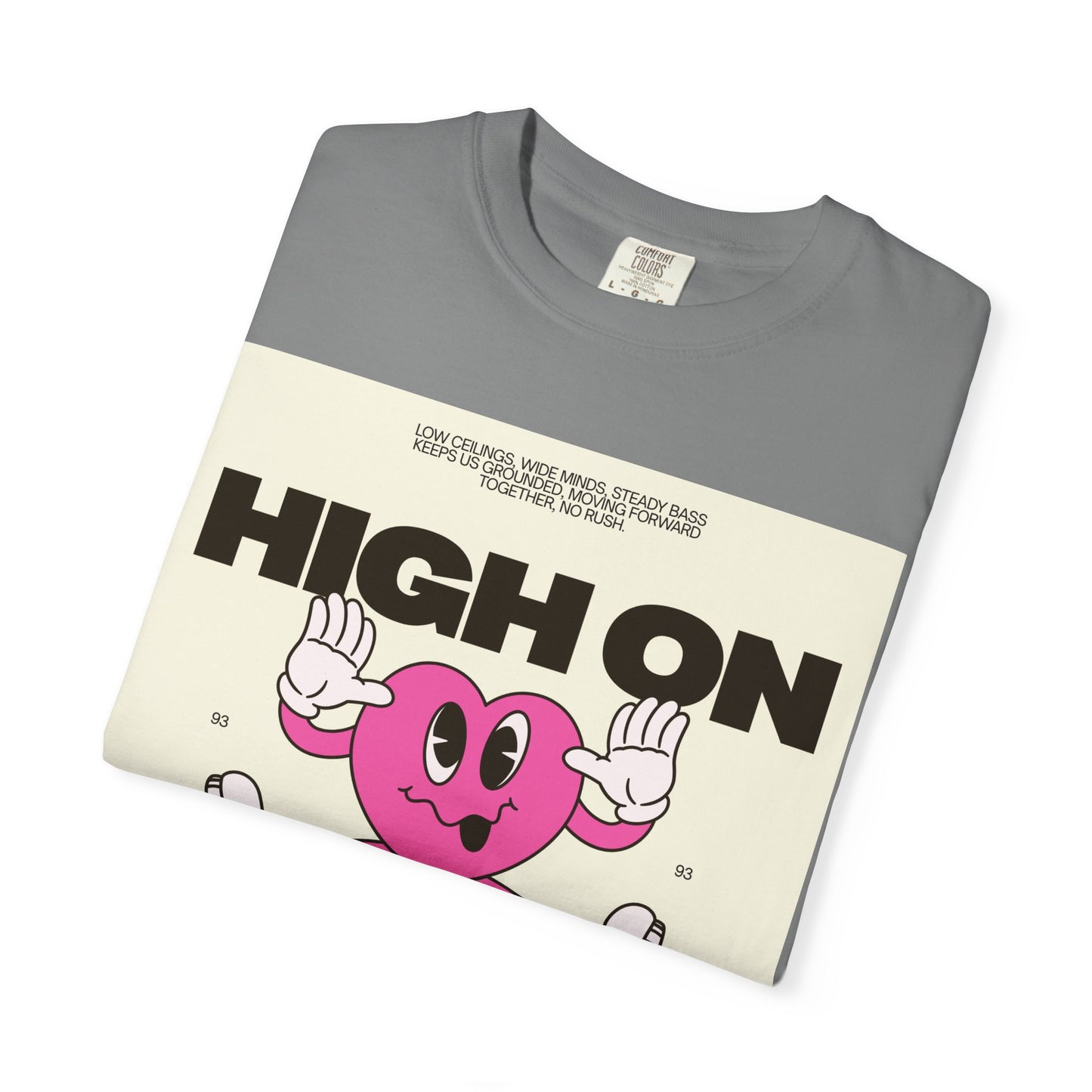 High On Realism Graphic T-Shirt — Retro Heart Skateboard Design