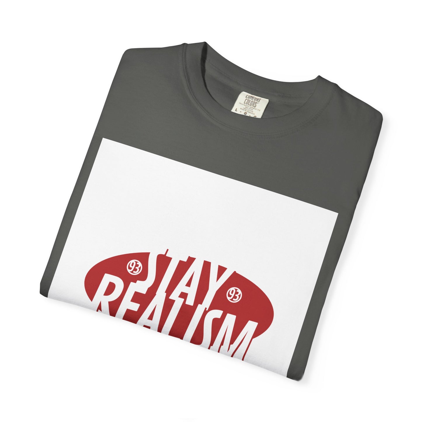 Stay Realism Graphic T-Shirt — Retro Bold Typography Tee