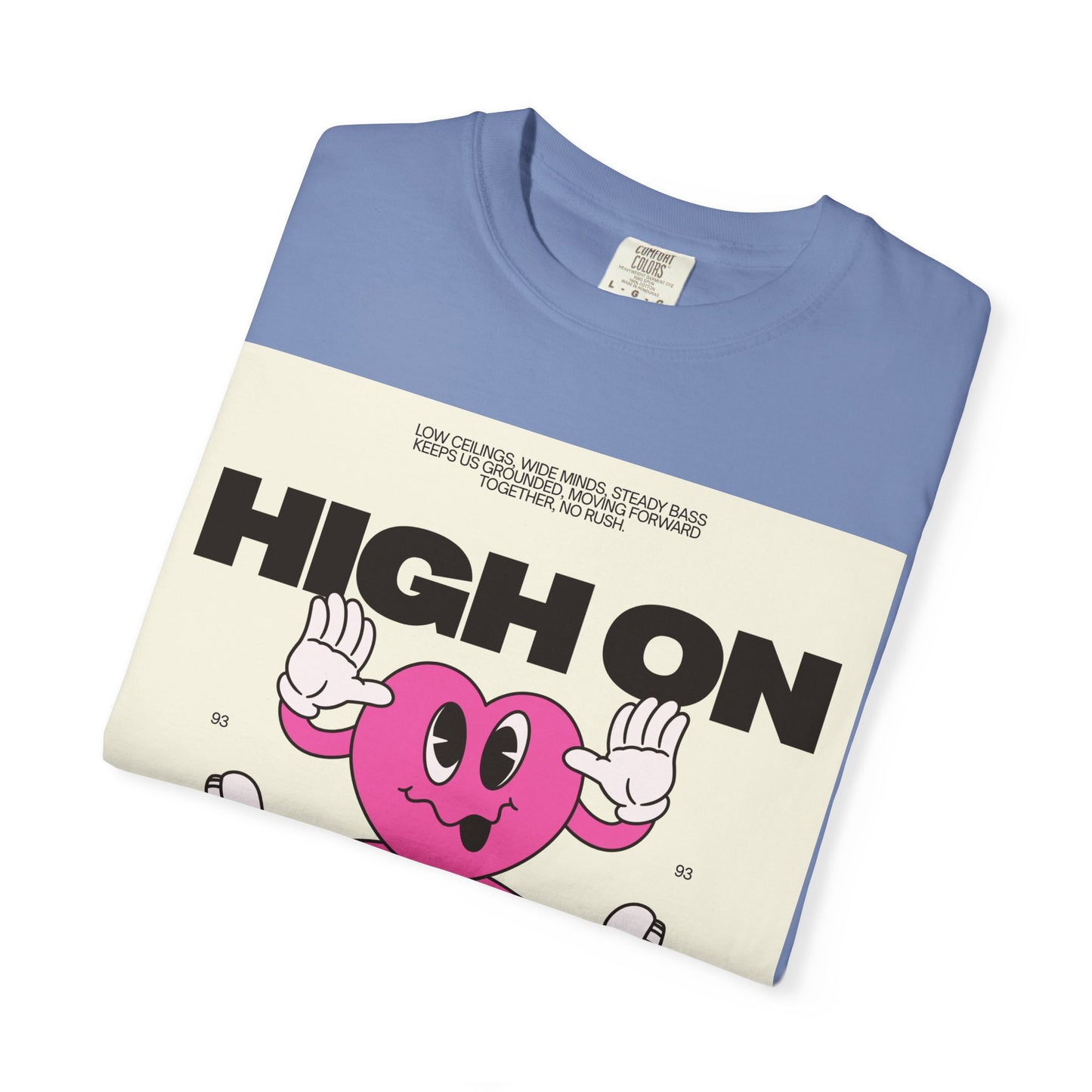 High On Realism Graphic T-Shirt — Retro Heart Skateboard Design